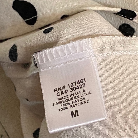 Wildfox white black polka dot spot print collared tank top sleeveless blouse - Picture 7 of 8